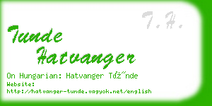 tunde hatvanger business card